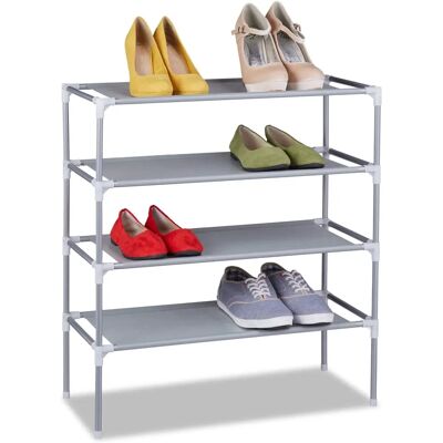 Relaxdays Graue Erweiterbarer Schuhschrank - 4 Ebenen Relaxdays Graue Erweiterbarer Schuhschrank - 4 Ebenen