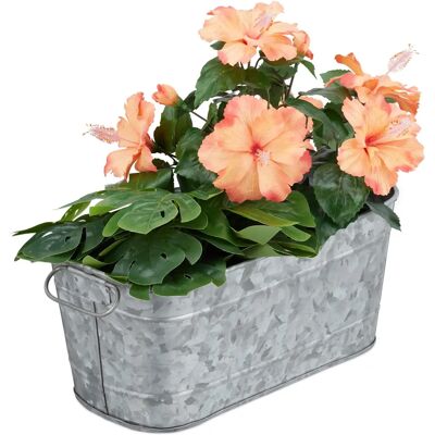 Relaxdays Zink-Gartenpflanzkübel - Vintage Rechteckiger Metallbehälter für Kräuter & Blumen Relaxdays Zink-Gartenpflanzkübel - Vintage Rechteckiger Metallbehälter für Kräuter & Blumen
