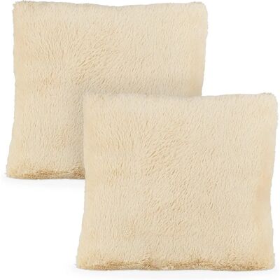 Relaxdays Coussins - 2 Cushions Décoratifs en Peluche - 35x40 cm - Publicité Relaxdays Coussins - 2 Cushions Décoratifs en Peluche - 35x40 cm - Publicité
