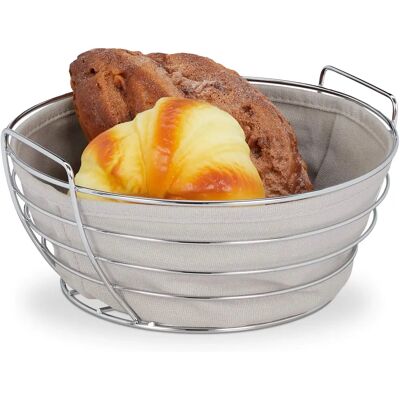 Relaxdays Metall Brotkorb - Abnehmbarer Stoffeinsatz - Grau Relaxdays Metall Brotkorb - Abnehmbarer Stoffeinsatz - Grau