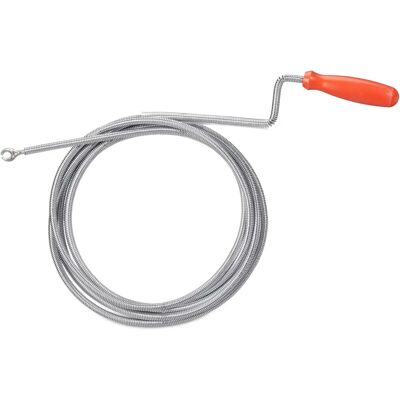 RELAXDAYS - Drain Cleaning Spiral - Manual, 6mm x 3m, Silver - Drain Cleaning Spiral RELAXDAYS - Drain Cleaning Spiral - Manual, 6mm x 3m, Silver - Drain Cleaning Spiral
