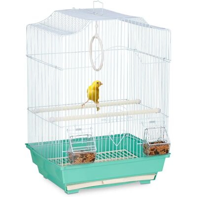 Relaxdays Bird Cage - Small Bird Home with Perch & Swing Relaxdays Bird Cage - Small Bird Home with Perch & Swing