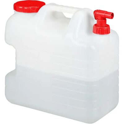 Relaxdays Water Container 20L White Red Portable Water Tank Relaxdays Water Container 20L White Red Portable Water Tank