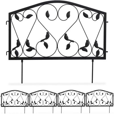 Relaxdays Ensemble de Clôtures de Jardin 4 Panneaux Noir - Limites de Jardin & Pelouses - Publicité Relaxdays Ensemble de Clôtures de Jardin 4 Panneaux Noir - Limites de Jardin & Pelouses - Publicité