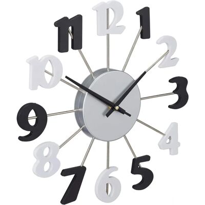 RELAXDAYS Wall Clock - 35cm Modern No Frame Black-White RELAXDAYS Wall Clock - 35cm Modern No Frame Black-White
