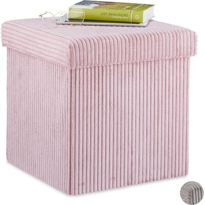 RELAXDAYS Pouf en Velours Pliable avec Rangement - 38x38x38 cm - Publicité RELAXDAYS Pouf en Velours Pliable avec Rangement - 38x38x38 cm - Publicité