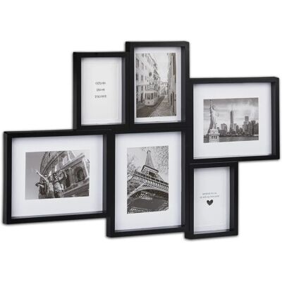 Relaxdays Black 6-Photo Collage Frame - Photo Wall Mount Relaxdays Black 6-Photo Collage Frame - Photo Wall Mount