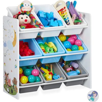 Relaxdays Kinderspieltisch - Bunte Spielzeugboxen - 9 Stück Relaxdays Kinderspieltisch - Bunte Spielzeugboxen - 9 Stück