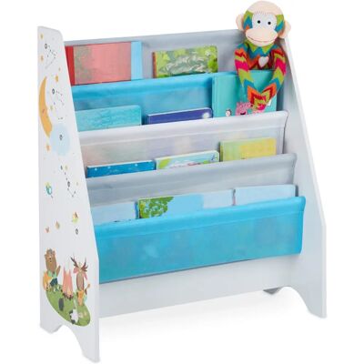 Relaxdays Kinderbücherregal, 4 Stofftaschen, Bunt - Bücherregal Relaxdays Kinderbücherregal, 4 Stofftaschen, Bunt - Bücherregal