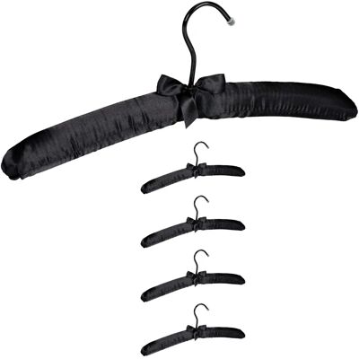 Relaxdays Satin Hangers Set with Bow - Clothes Display Relaxdays Satin Hangers Set with Bow - Clothes Display