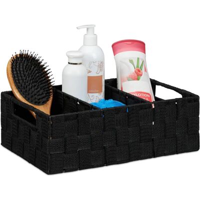 Relaxdays Badezimmer Aufbewahrungskorb mit Fächern – Schwarz Relaxdays Badezimmer Aufbewahrungskorb mit Fächern – Schwarz
