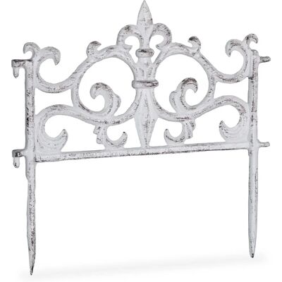 Relaxdays Clôture de jardin vintage - 27x27 cm, Blanc - Publicité Relaxdays Clôture de jardin vintage - 27x27 cm, Blanc - Publicité