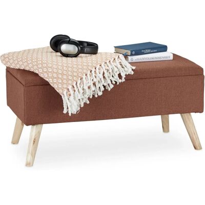 Relaxdays Förvaringsbänk Brun - Modern tyg och trä Relaxdays Förvaringsbänk Brun - Modern tyg och trä