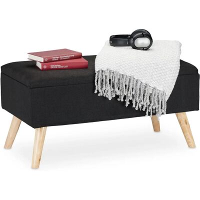 Relaxdays Förvaringsbänk - Textil och Trä, 39,5x79,5x39,5 cm Relaxdays Förvaringsbänk - Textil och Trä, 39,5x79,5x39,5 cm