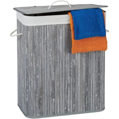 Panier à linge en bambou Relaxdays - 95L - Pliable & 2 Compartiments - Publicité Panier à linge en bambou Relaxdays - 95L - Pliable & 2 Compartiments - Publicité