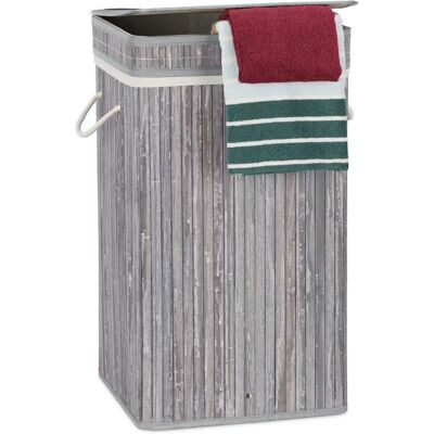 Relaxdays Bambus Wäschekorb - Faltbar 70L Grau Relaxdays Bambus Wäschekorb - Faltbar 70L Grau