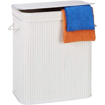 Cesto porta biancheria in bambù Relaxdays con coperchio, 2 scomparti Cesto porta biancheria in bambù Relaxdays con coperchio, 2 scomparti