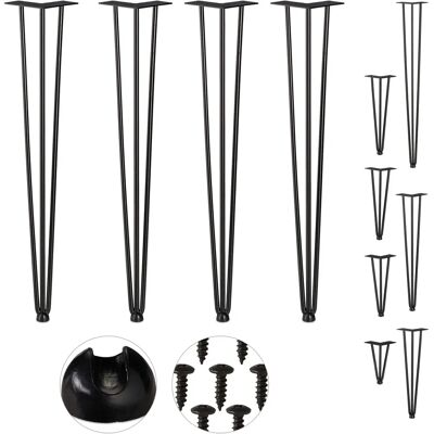 RELAXDAYS Haarclippen Beine - Set aus 4, 3 Höhen, Metall, Schwarz - Möbelbeine RELAXDAYS Haarclippen Beine - Set aus 4, 3 Höhen, Metall, Schwarz - Möbelbeine