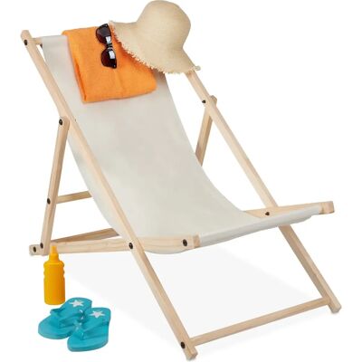 Relaxdays Houten Ligstoel - 3 Posities - Tuin & Balkon Relaxdays Houten Ligstoel - 3 Posities - Tuin & Balkon