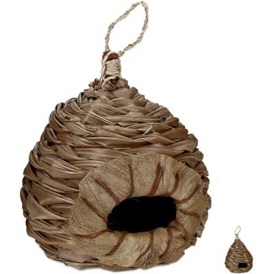 Relaxdays Casetta per Uccelli - Fibra di Cocco, Appesa, 31x20cm, Naturale Relaxdays Casetta per Uccelli - Fibra di Cocco, Appesa, 31x20cm, Naturale