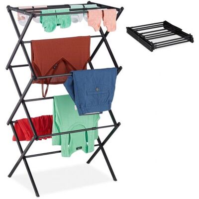 Relaxdays Zwarte opvouwbare droogrek - Vloerrek Relaxdays Zwarte opvouwbare droogrek - Vloerrek