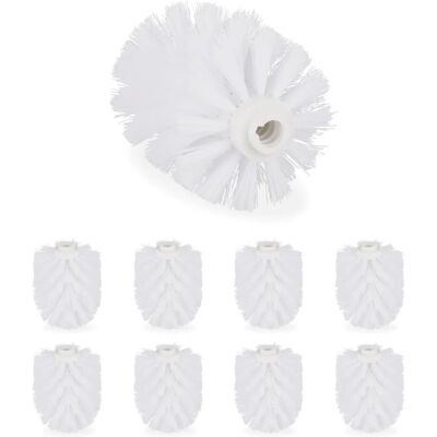 Relaxdays Toilet Brush Replacement Heads - Set of 9 - White Relaxdays Toilet Brush Replacement Heads - Set of 9 - White