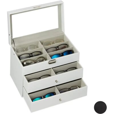 Relaxdays Eyewear Organizer - Holds 18 Glasses - Secure & Elegant Relaxdays Eyewear Organizer - Holds 18 Glasses - Secure & Elegant