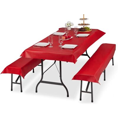 Relaxdays Set of 3 Table and Bench Covers - Water-Repellent, Reusable Relaxdays Set of 3 Table and Bench Covers - Water-Repellent, Reusable