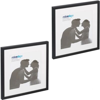 Relaxdays Set di 2 Cornici Porta Foto Quadrate - 38,5x38,5cm - Nero Relaxdays Set di 2 Cornici Porta Foto Quadrate - 38,5x38,5cm - Nero