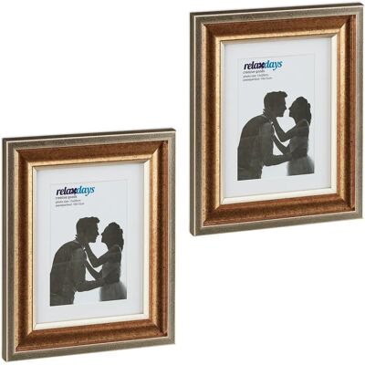 RELAXDAYS Set of 2 Vintage Photo Frames 15x20cm - Wall or Table Decor RELAXDAYS Set of 2 Vintage Photo Frames 15x20cm - Wall or Table Decor
