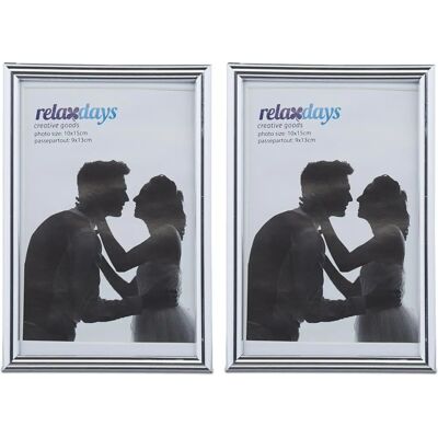 Relaxdays - Set aus 2 silbernen Bilderrahmen 10x15 cm Relaxdays - Set aus 2 silbernen Bilderrahmen 10x15 cm