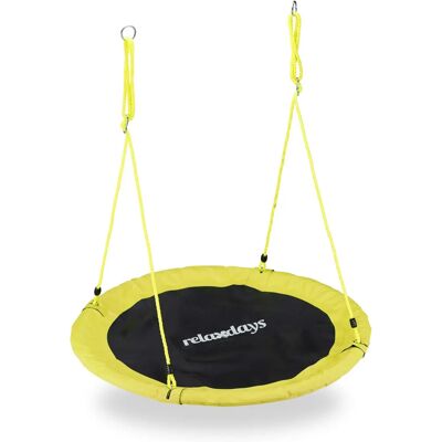 Relaxdays Altalena da Giardino Nido - Regolabile, Gialla - 110cm Relaxdays Altalena da Giardino Nido - Regolabile, Gialla - 110cm
