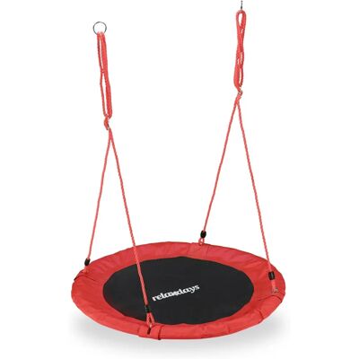 Relaxdays Columpio Nido de Jardín Ajustable 90cm Rojo - Jardín y Hogar Relaxdays Columpio Nido de Jardín Ajustable 90cm Rojo - Jardín y Hogar