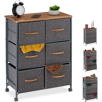 Relaxdays Graue Mobile Aufbewahrung - 3-6 Schubladen Relaxdays Graue Mobile Aufbewahrung - 3-6 Schubladen