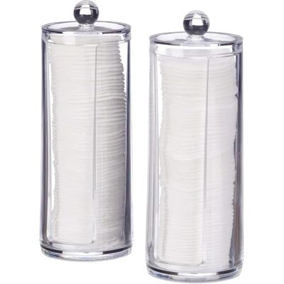 RELAXDAYS Acrylic Cotton Pad Dispenser Set - Bathroom Storage RELAXDAYS Acrylic Cotton Pad Dispenser Set - Bathroom Storage