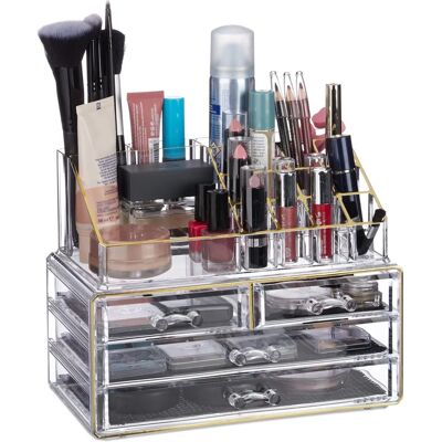 Relaxdays Organisateur de Maquillage en Acrylique - Boîte de Beauté à 4 Tiroirs - Publicité Relaxdays Organisateur de Maquillage en Acrylique - Boîte de Beauté à 4 Tiroirs - Publicité