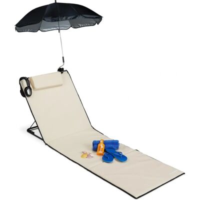 Relaxdays Beach Mattress XXL - Foldable, Adjustable, Beige Relaxdays Beach Mattress XXL - Foldable, Adjustable, Beige