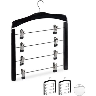 Relaxdays Set 3 Multi-Purpose Hangers with Clips - Space-Saving Wooden Hangers Relaxdays Set 3 Multi-Purpose Hangers with Clips - Space-Saving Wooden Hangers
