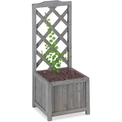 Relaxdays Tuinrek met Plantbak - Grijs Relaxdays Tuinrek met Plantbak - Grijs