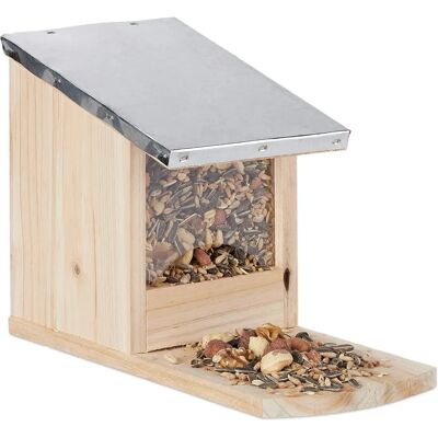 Relaxdays Eekhoorn Voederhuis - Weerbestendig met Metaal en Hout - 18x12x25cm Relaxdays Eekhoorn Voederhuis - Weerbestendig met Metaal en Hout - 18x12x25cm