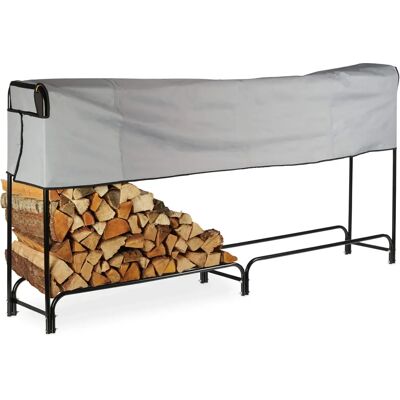 Relaxdays Holzregal - Großes Stahlholzregal mit Abdeckung - 122x245x40 cm Relaxdays Holzregal - Großes Stahlholzregal mit Abdeckung - 122x245x40 cm