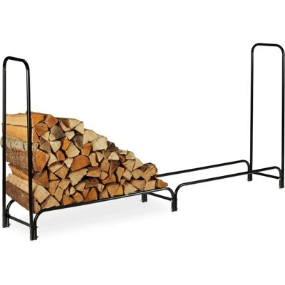 Leñero Relaxdays 122x245x40cm Nero - Stoccaggio legna Leñero Relaxdays 122x245x40cm Nero - Stoccaggio legna