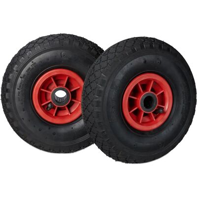 Relaxdays 3.00-4 Wheel Set for Cart - Rubber, Plastic Rim, 26cm Relaxdays 3.00-4 Wheel Set for Cart - Rubber, Plastic Rim, 26cm