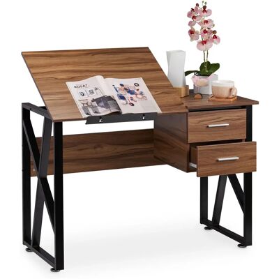 Relaxdays Verstellbarer Schreib- und PC-Tisch - Holzoptik Relaxdays Verstellbarer Schreib- und PC-Tisch - Holzoptik