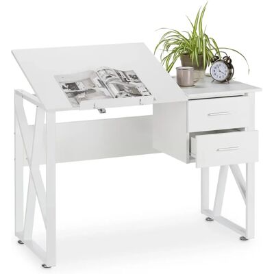 RELAXDAYS - Höhenverstellbarer Schreibtisch - Weiß - 75x110x55cm RELAXDAYS - Höhenverstellbarer Schreibtisch - Weiß - 75x110x55cm