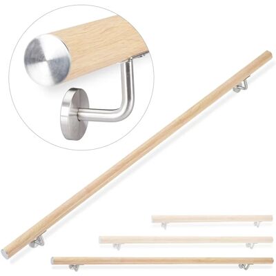 Relaxdays Aluminiumhandlauf - 200 cm, Durchmesser 42mm, Holzoptik Relaxdays Aluminiumhandlauf - 200 cm, Durchmesser 42mm, Holzoptik