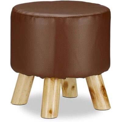Relaxdays Puff em Pinho - MDF, Marrom - Puff Relaxdays Puff em Pinho - MDF, Marrom - Puff