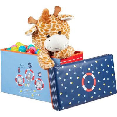 Relaxdays Storage Pouf - Ocean Kids - 50L - Blue Relaxdays Storage Pouf - Ocean Kids - 50L - Blue