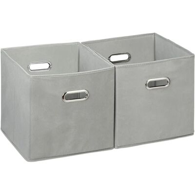Relaxdays Aufbewahrungskörbe Set aus 2 - Quadratisch 30cm - Grau Relaxdays Aufbewahrungskörbe Set aus 2 - Quadratisch 30cm - Grau