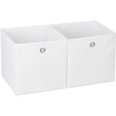 Relaxdays Set de 2 Boîtes de Rangement - Carré, 30x30x30 cm, Blanc - Boîte de Rangement Relaxdays Set de 2 Boîtes de Rangement - Carré, 30x30x30 cm, Blanc - Boîte de Rangement
